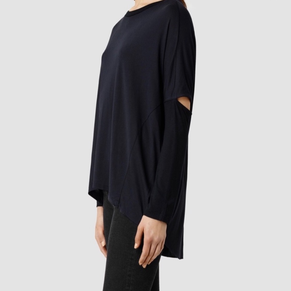 NWOT All Saints High Low Cutout Wave Tee Size XS